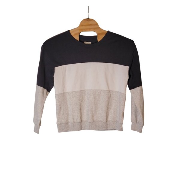 Abercrombie & Fitch Soft Collection Sweatshirt Size Large Gray White Long Sleeve - Picture 2 of 4